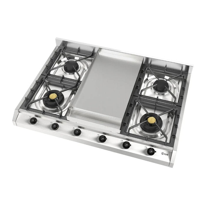 ILVE Nostalgie II 36" Built-In Gas Cooktop UHCP965FNSSB
