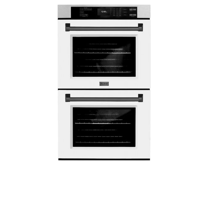 ZLINE 30"Professional True Convection Double Wall Oven, Air Fry, Self Clean, DuraSnow® Matte Black WADSZ-WM-30-MB