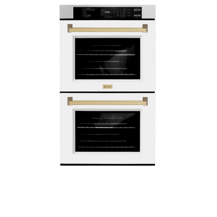 ZLINE 30"Professional True Convection Double Wall Oven, Air Fry, Self Clean, DuraSnow® Champagne Bronze WADSZ-WM-30-CB