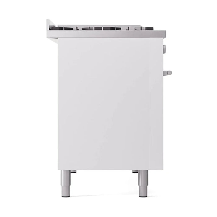 ILVE 48"Professional Plus Dual Fuel Range, White UP48FQMPWH