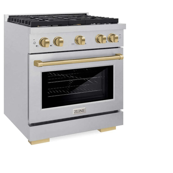 ZLINE 30"Gas Range, Convection Gas Oven , DuraSnow® Champagne Bronze, SGRSZ-30-CB