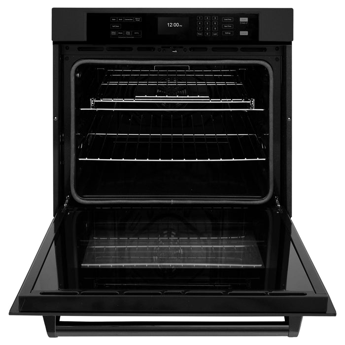 ZLINE 30 "Professional True Convection Single Wall Oven, Air Fry, Self Clean, Black Stainless Steel, WASB-30