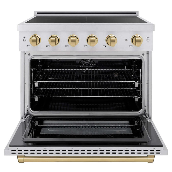 ZLINE 36" Paramount Induction Range, Cooktop, Electric Convection Oven, Satin Stainless Steel SINRSZ-36