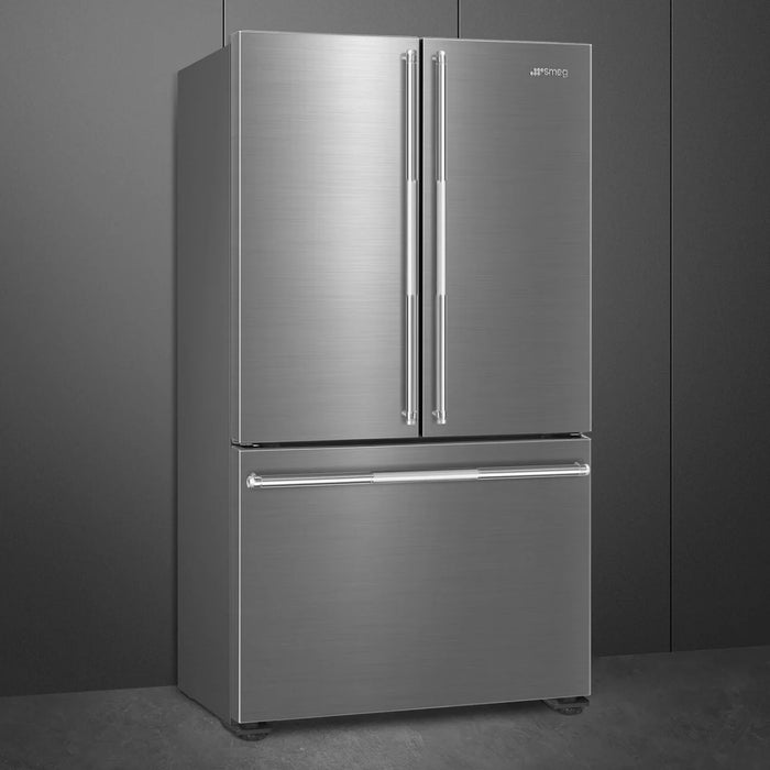 SMEG 36" Freestanding Counter Depth French Door Refrigerator, FD36UXIW