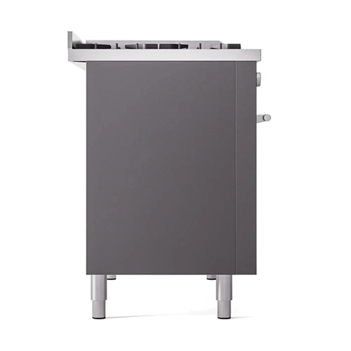 ILVE 48"Professional Plus Dual Fuel Range, Matte Graphite UP48FQMPMG