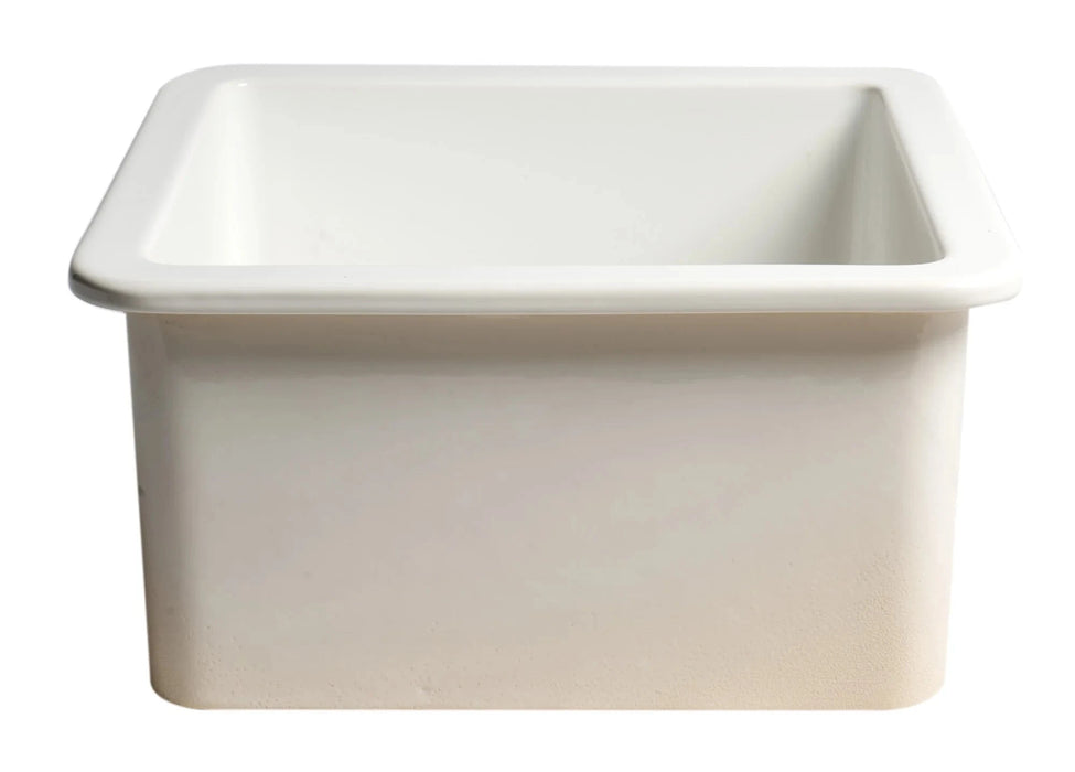 ALFI brand Square 18" Undermount / Drop In Fireclay Prep Sink ABF1818S