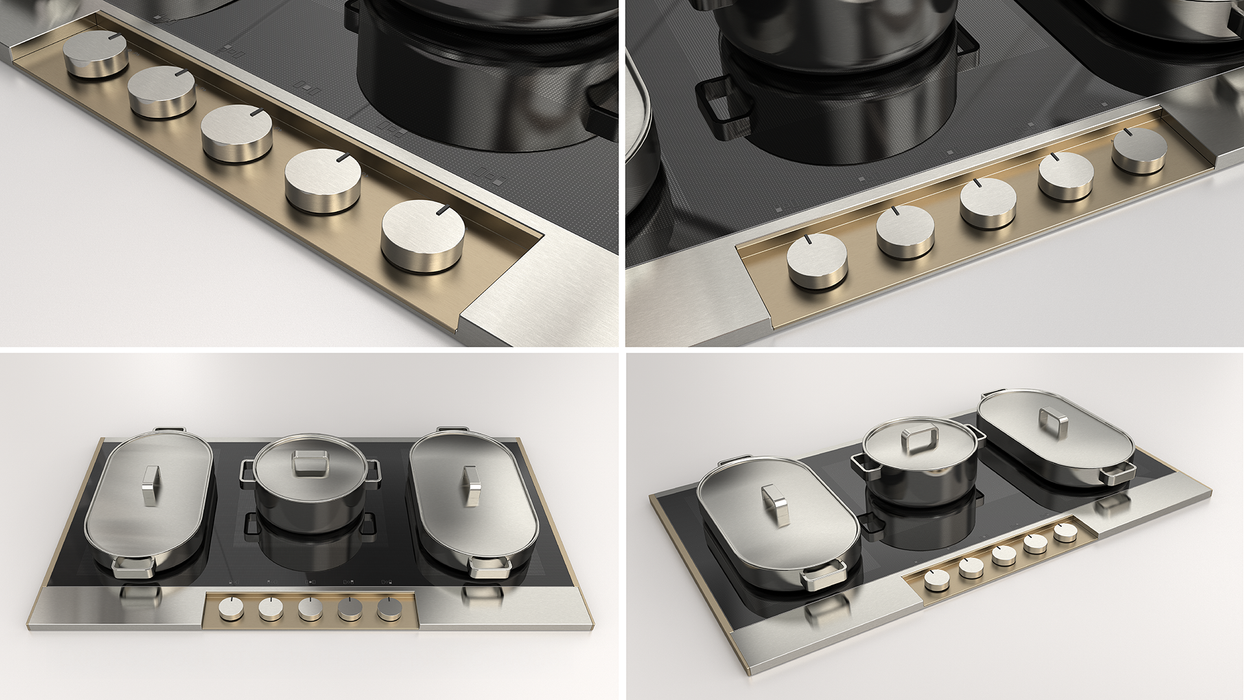 Fulgor 36” Customizable Satin Aluminum Cooktop, F7ECIK36AS1