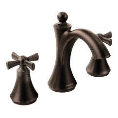 Moen Wynford 8" Widespread Two Handle High-Arc Bathroom Faucet, Cross Handles T4524