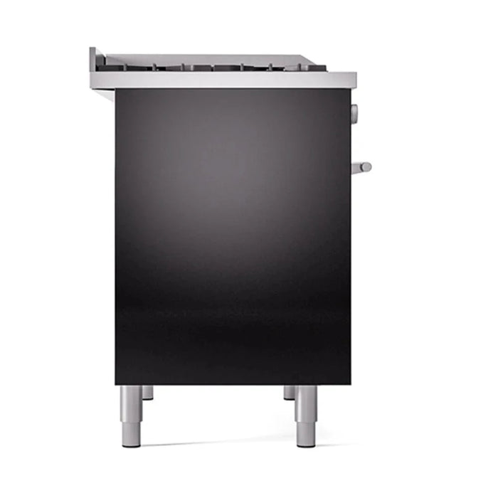 ILVE 40"Professional Plus Liquid Propane Dual Fuel Range, Glossy Black UPD40FQMPBKLP