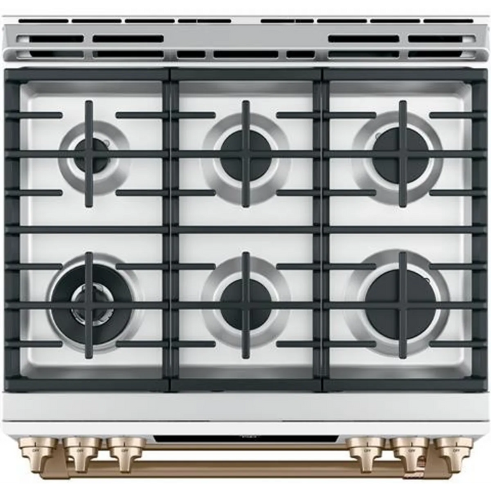 Cafe 30" Slide-In Smart Gas Range, CGS750P4MW2