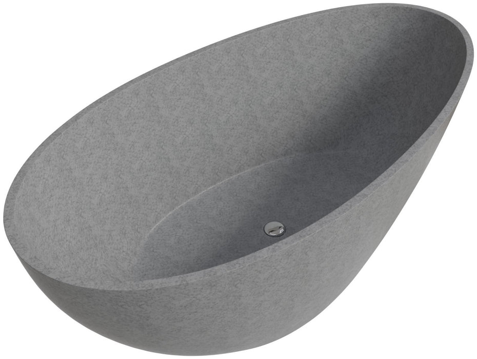 ALFI brand 72" Solid Concrete Tear Drop Freestanding Bathtub ABCO72TUB