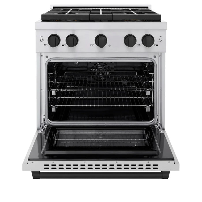 ZLINE 30" Paramount Dual Fuel Range DuoPro™ Cooktop, Electric Convection Oven PSDRSZ-30-MB