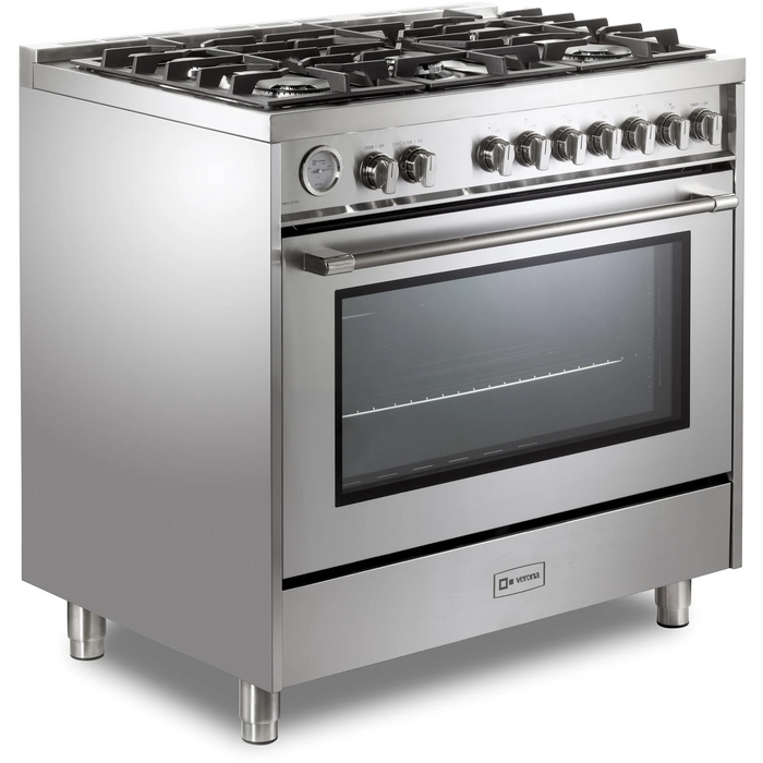Verona 36" Freestanding Dual Fuel Range VPRFSGG365SS