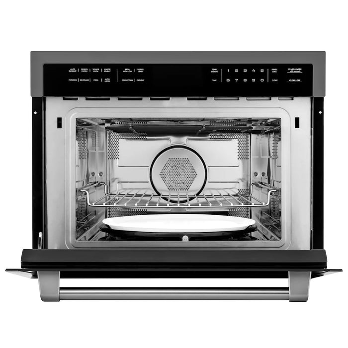 ZLINE 30" Oven WASB-30 & Microwave MWO-24-BS Bundle, 2KP-MW24-AWS30BS