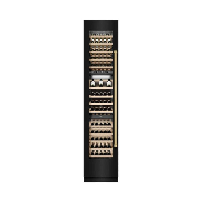 ZLINE 18"Triple Zone 68 Bottle Left Hinge Column Wine Cooler, Black Stainless Steel Champagne Bronze RCWVLZ-BS-18-CB