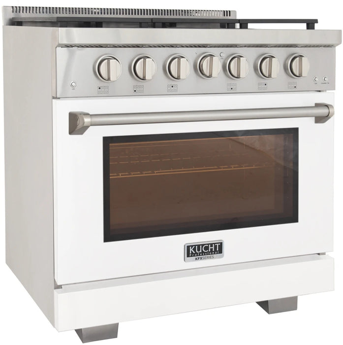 Kucht 36" Freestanding Professional Gas Range Liquid Propane KFX3600X/LP-W