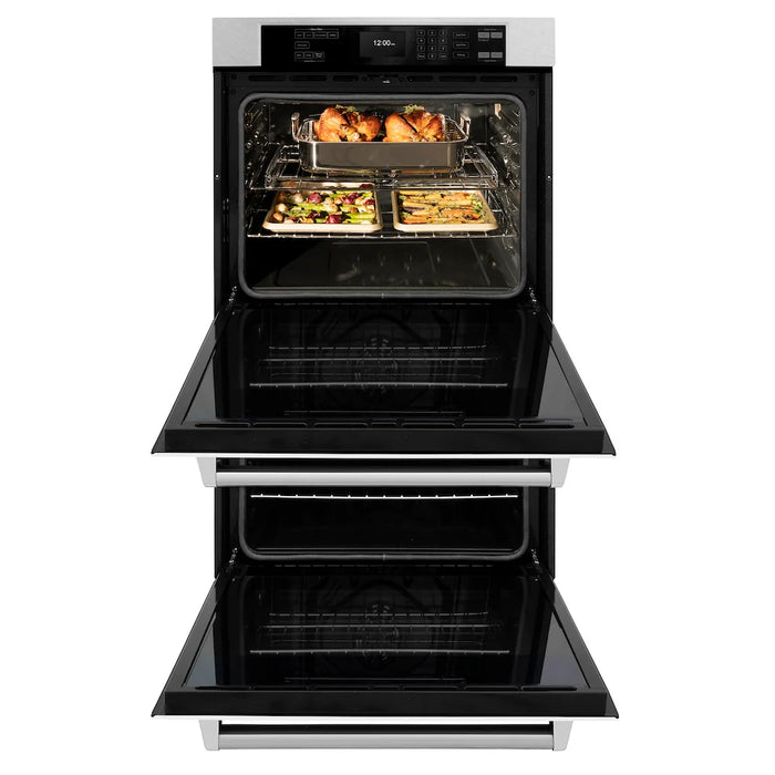 ZLINE 30"Professional True Convection Double Wall Oven, Air Fry, Self Clean, DuraSnow® White Matte WADS-WM-30