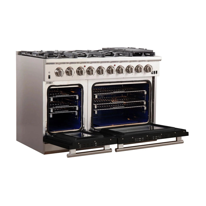 FORNO Capriasca 48″ Gas on Gas Range FFSGS6260-48BLK