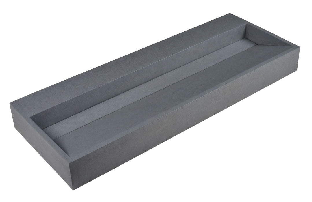 ALFI brand 48" Solid Concrete Gray Matte Trough Sink for the Bathroom ABCO48TR