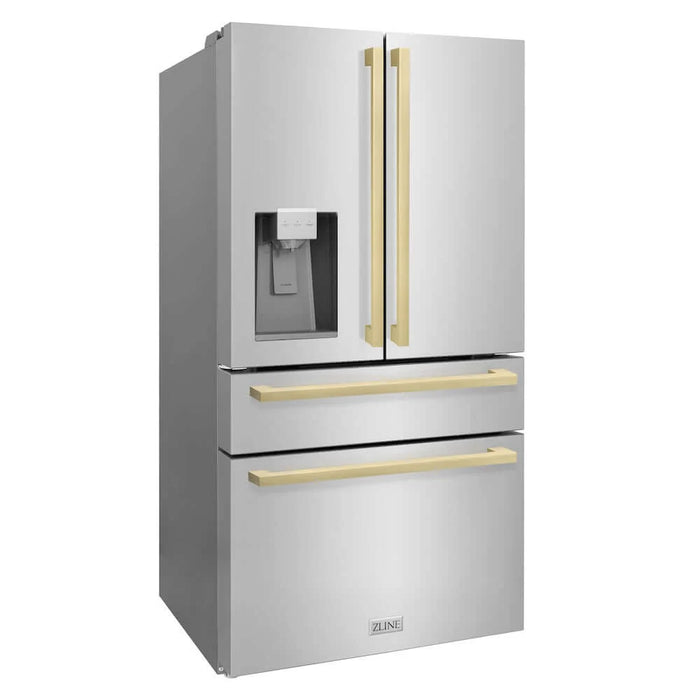 ZLINE 36" Autograph French Door Refrigerator, Ice & Water, Stainless Steel RFMZ-W-36-FCB