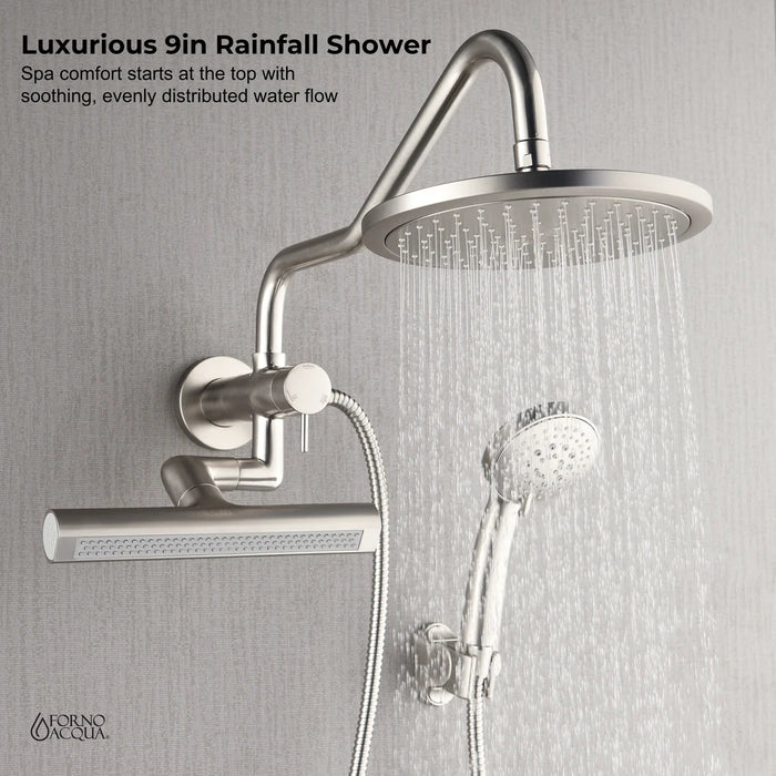 Forno Acqua AcquaFALL Mini Shower Head, Overhead Rainfall Shower SMW1BN-C8
