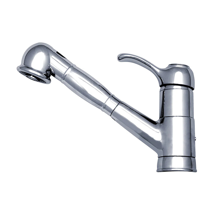Whitehaus Single Hole Lever Kitchen Faucet, Pull Out Spray Head WH23564-C