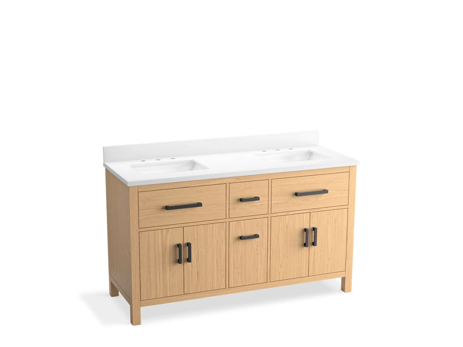 KOHLER Kresla 60" bathroom vanity cabinet, sink, quartz top K-40641-BD1
