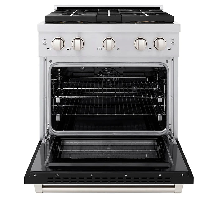 ZLINE 30" Paramount Dual Fuel Range DuoPro™ Cooktop, Electric Convection Oven PSDRS-BLM-30