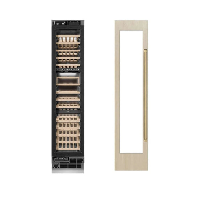 ZLINE 18" Triple Zone 68 Bottle Panel Ready Column Left Hinge Wine Cooler Champagne Bronze RBCWVLZ-18-CB