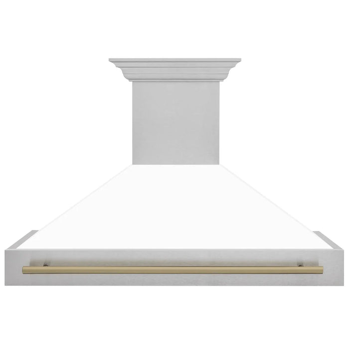 ZLINE 48" Autograph DuraSnow White Range Hood 8654SNZ-WM48-CB