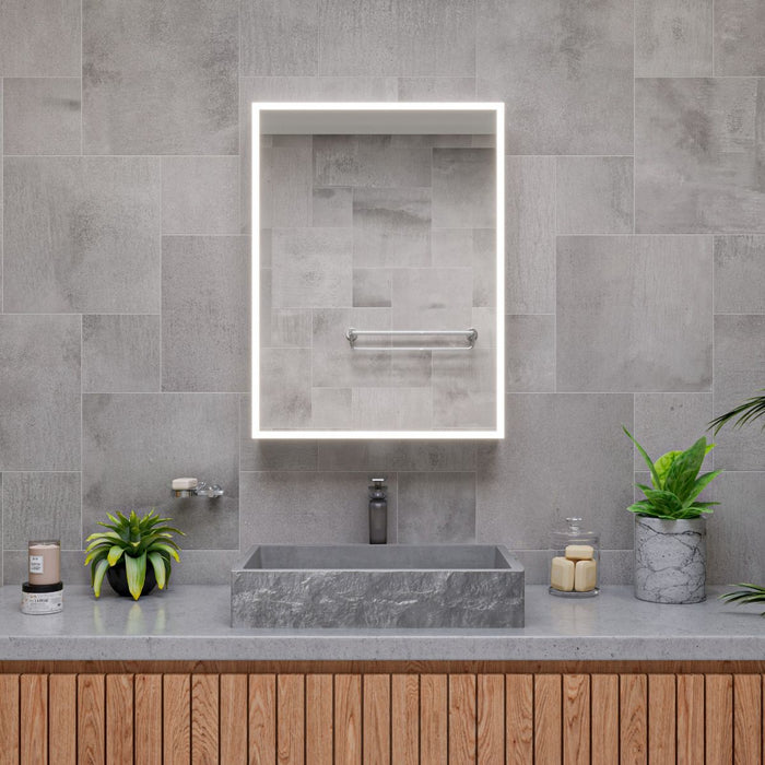 ALFI brand 24" Solid Concrete Chiseled Style Above Mount Vessel Sink ABCO24R