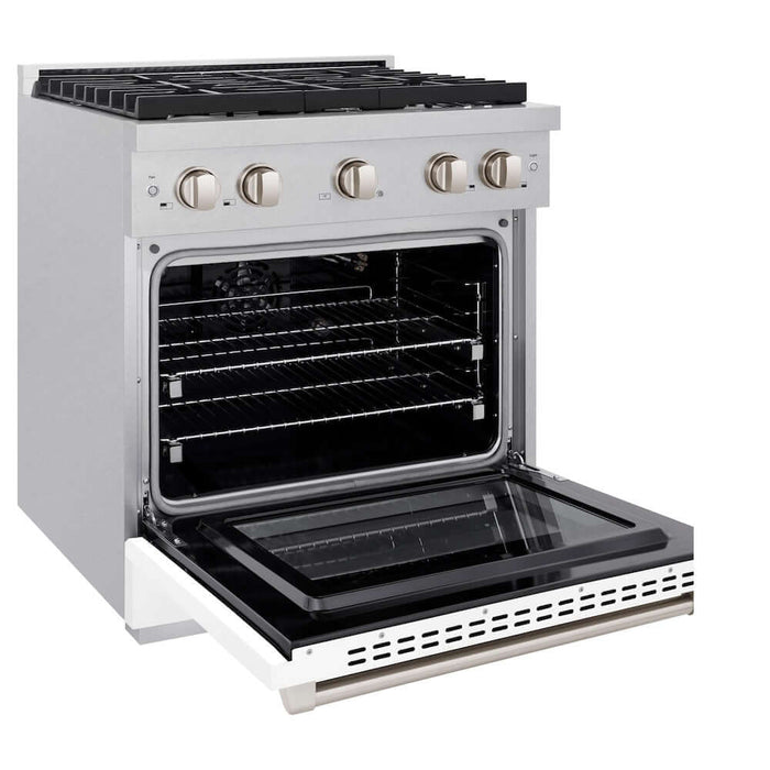 ZLINE 30"Gas Range, Convection Gas Oven , DuraSnow® White Matte, SGRS-WM-30