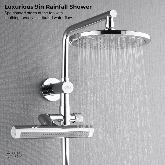 Forno Acqua AcquaFALL Shower, Overhead Rainfall Shower, Handheld Shower Head SCW1CP-S2