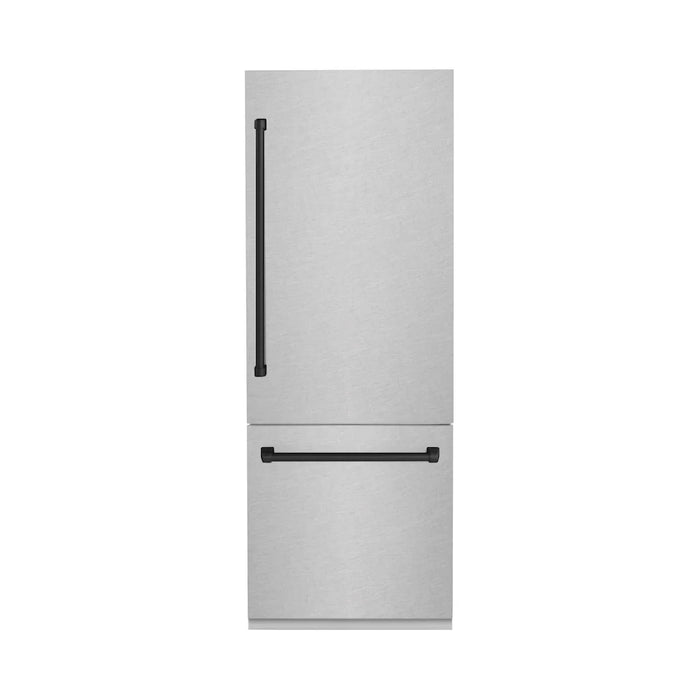 ZLINE Autograph Edition French Door Built-In Bottom Freezer Refrigerator, Water Dispenser, Ice Maker, Satin Stainless Steel, Accents RBIVZ-SN
