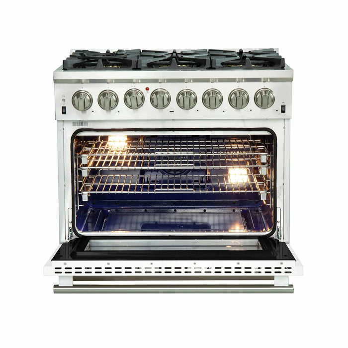 FORNO Capriasca 36" Dual Fuel Range FFSGS6187-36WHT