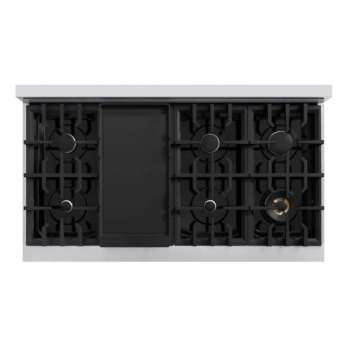ZLINE 48"Classic Gas Range, Convection Gas Oven, Stainless Steel, Black Matte Door CGR-BLM-48