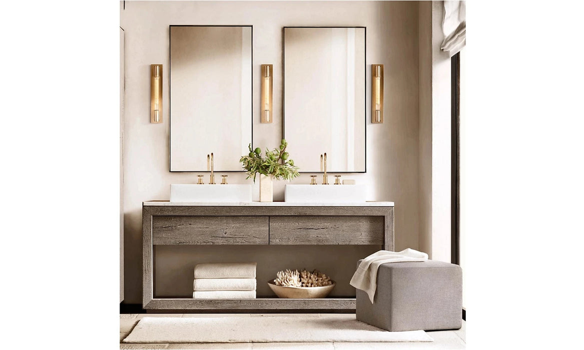 Reclaimed Oak Double Washstand — Farmhouse Kitchen and Bath