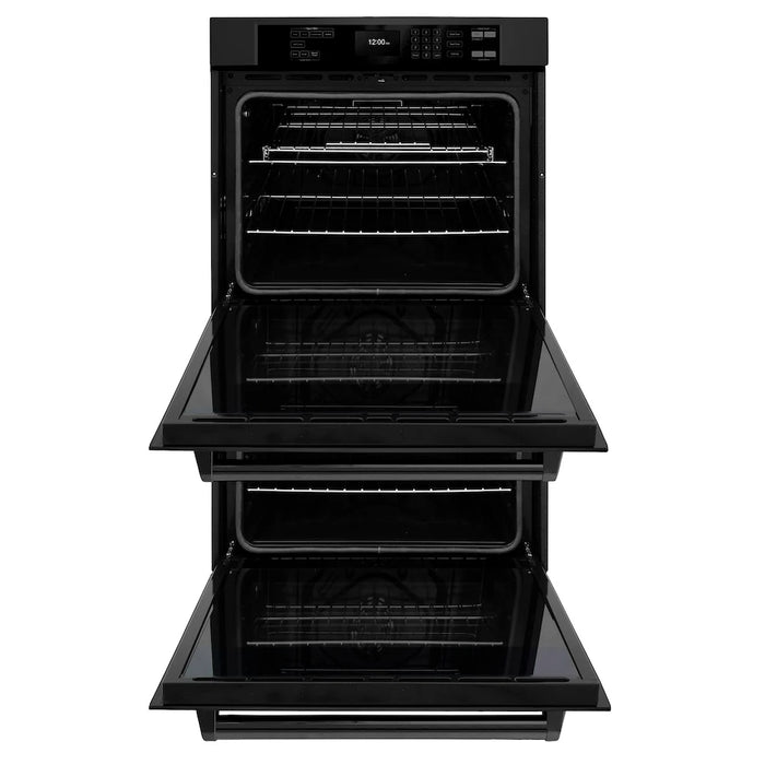 ZLINE 30"Professional True Convection Double Wall Oven, Air Fry, Self Clean Black Stainless Steel WADB-30