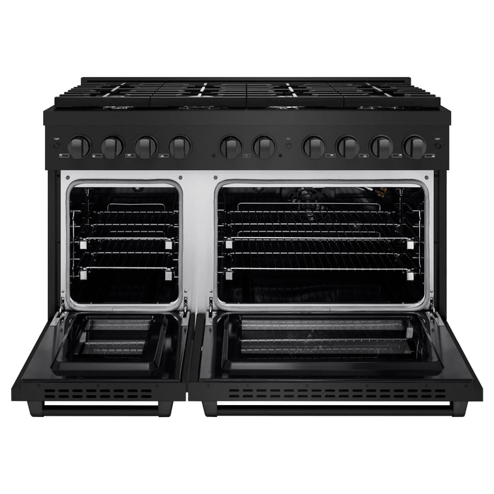 ZLINE 48"Paramount Dual Fuel Range Black Stainless Steel, SDRB-48