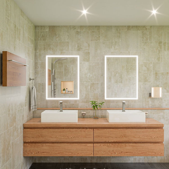 ALFI brand 24" Modern Rectangular Above Mount Ceramic Sink, Faucet Hole ABC901