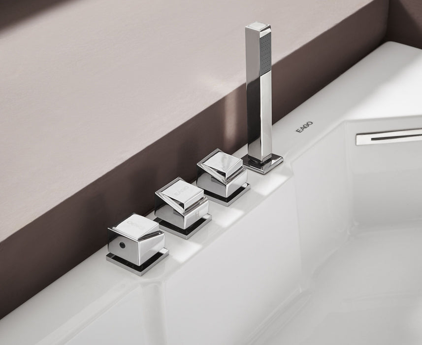 EAGO 5 ft Clear Corner Acrylic Whirlpool Bathtub for Two AM156ETL