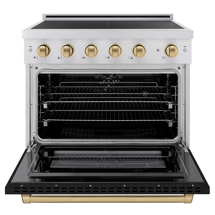 ZLINE Paramount Induction Range, Cooktop, Electric Convection Oven Satin Stainless Steel SINRSZ-BLM36
