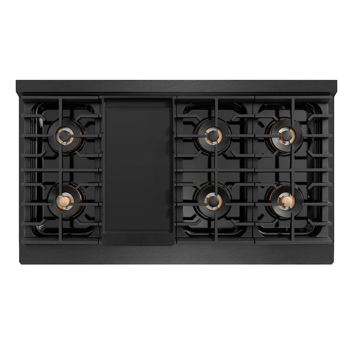 ZLINE 48" Paramount Dual Fuel Range DuoPro™ Cooktop, Electric Convection Oven, Black Satin Stainless Steel PSDRBSZ-48-CB