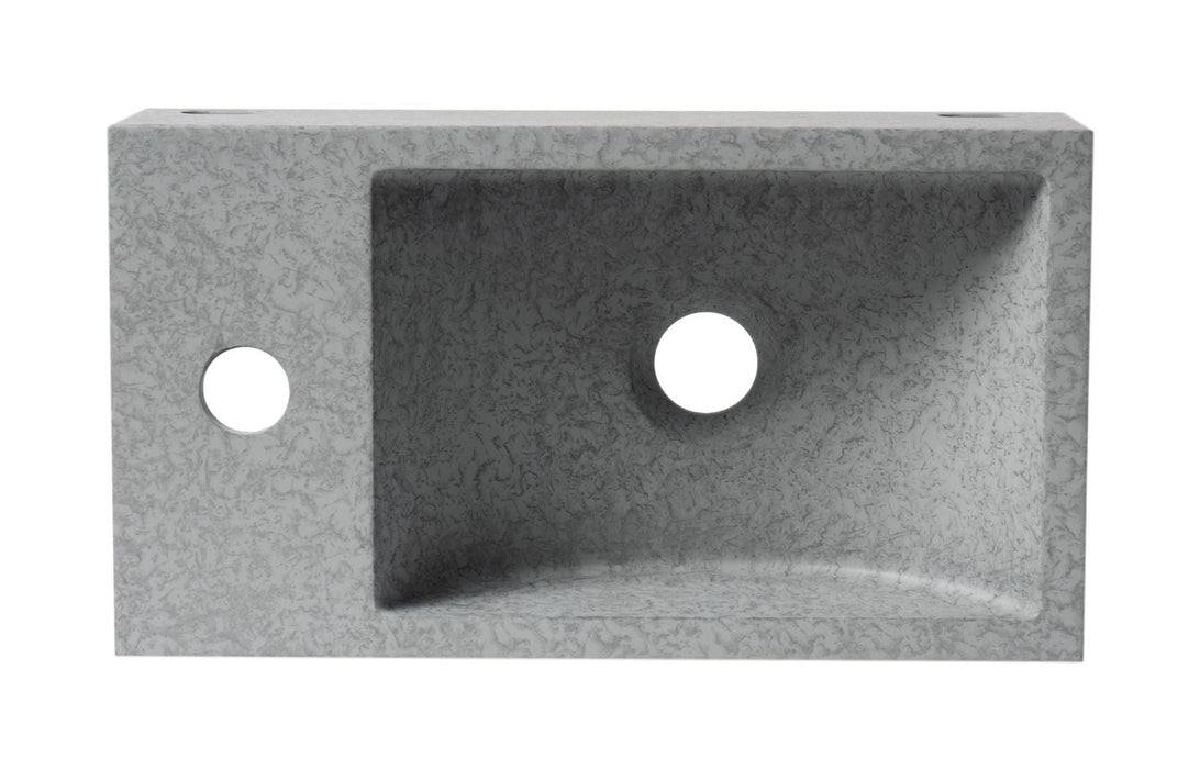 ALFI brand 16" Small Rectangular Solid Concrete Gray Matte Wall Mounted Bathroom Sink ABCO108