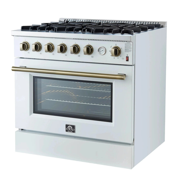 FORNO Marco 36" Gas on Gas Range FFSGS6277-36WHT