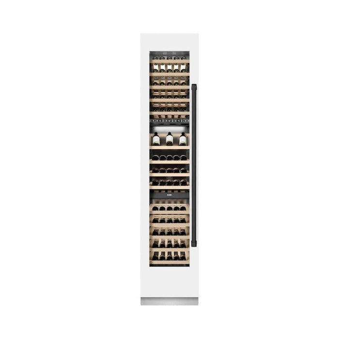ZLINE 18"Triple Zone 68 Bottle Left Hinge Column Wine Cooler, White Matte Stainless Steel Matte Black RCWVLZ-WM-18-MB