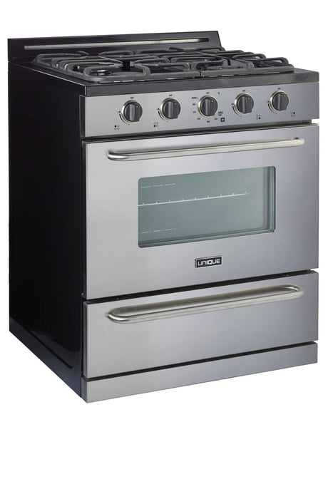 UNIQUE Classic 30" Stainless Steel Off Grid Propane Range, UGP-30G OF2 SS