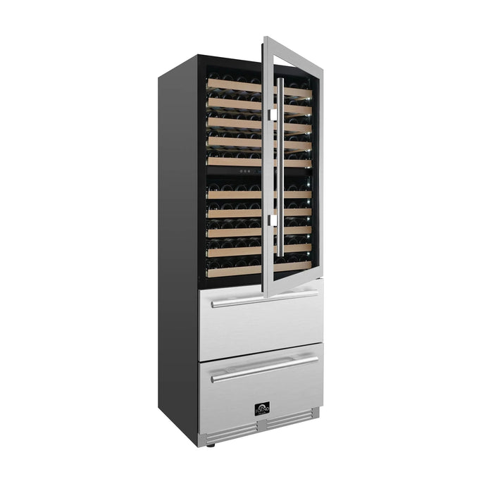 FORNO Celano 30" 150 Bottle and 252 Can Dual Zone Wine Cooler FWCDR6697-30S