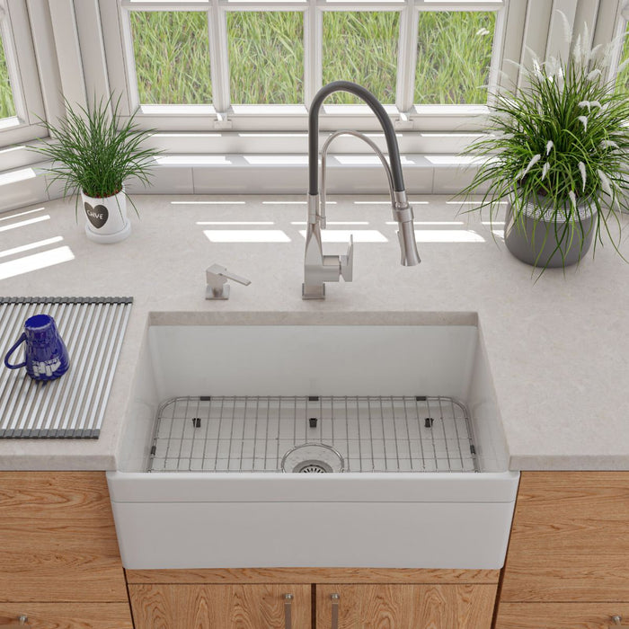 ALFI brand 30" Farm Sink, Lip Single Bowl Design for Kitchen AB511-W