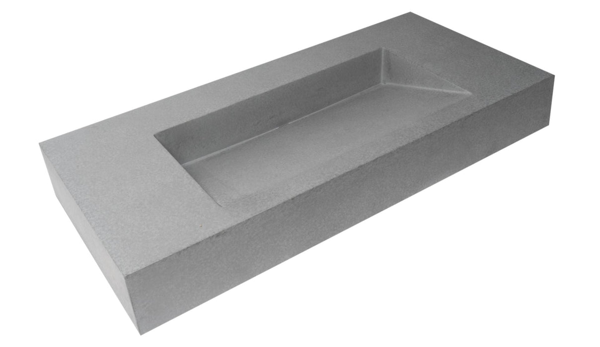 ALFI brand 40" Solid Concrete Rectangular Countertop Sink ABCO40R